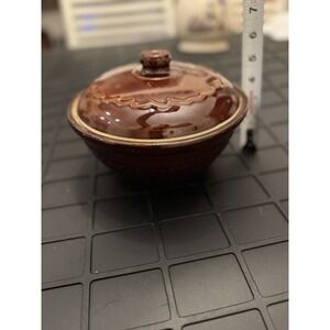 Vintage Marcrest Daisy Dot Ovenproof Brown  Stoneware Casserole Dish with Lid‎